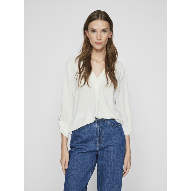 V-Neck Blouse, white, VILA