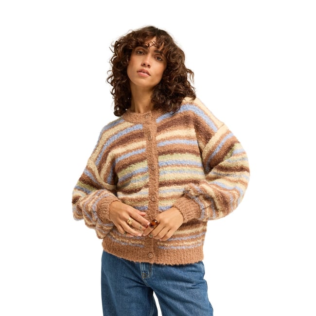 Gilet en tricot BAYSIDE STRIPES rouge sugar almond <span itemprop=