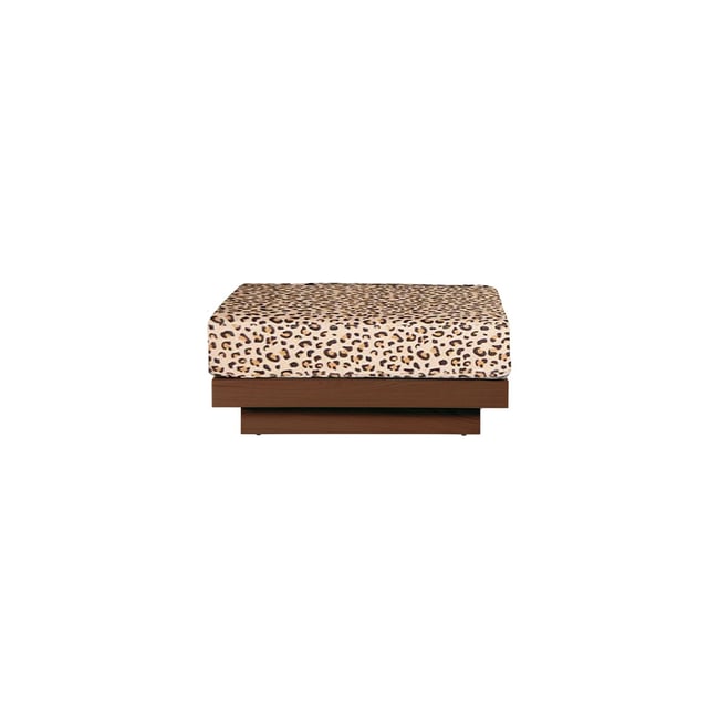 Pouf en lin finition noyer - GABRIELLE PARIS