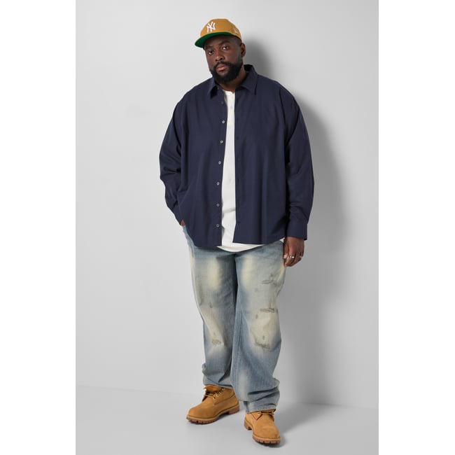 Chemise à carreaux, manches longues marine <span itemprop=