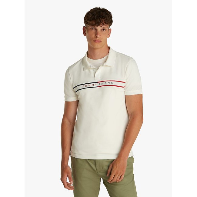 Polo de corte justo com riscas coloridas - TOMMY JEANS