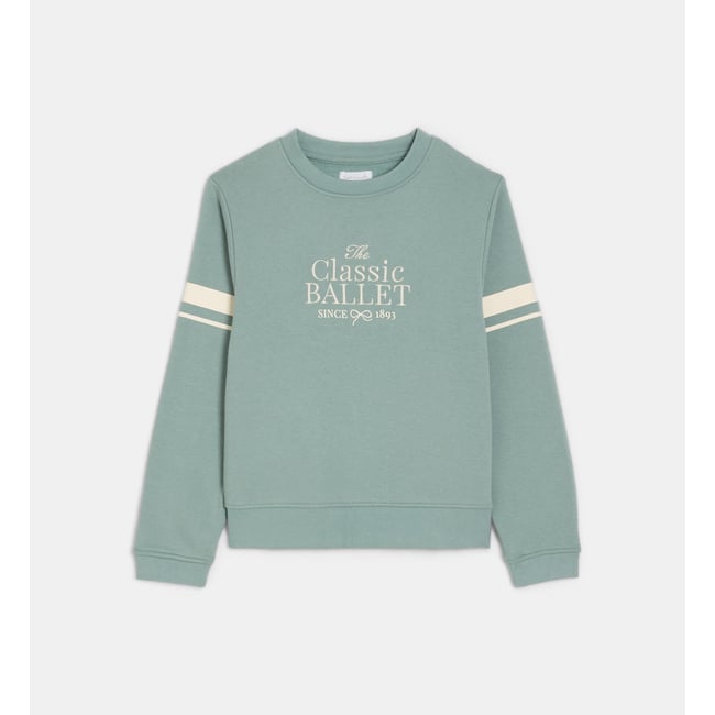 Sweat droit tegeve coton vert <span itemprop=