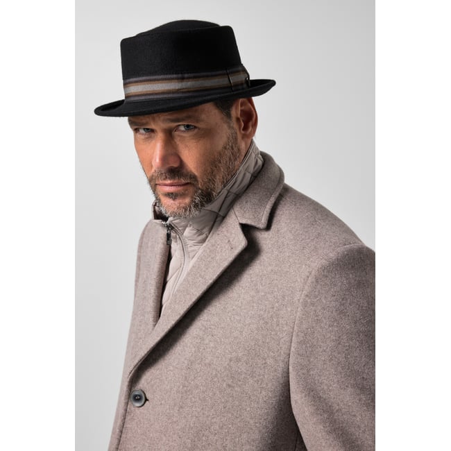 Chapeau en pure laine, jusqu'à la taille XL noir <span itemprop=