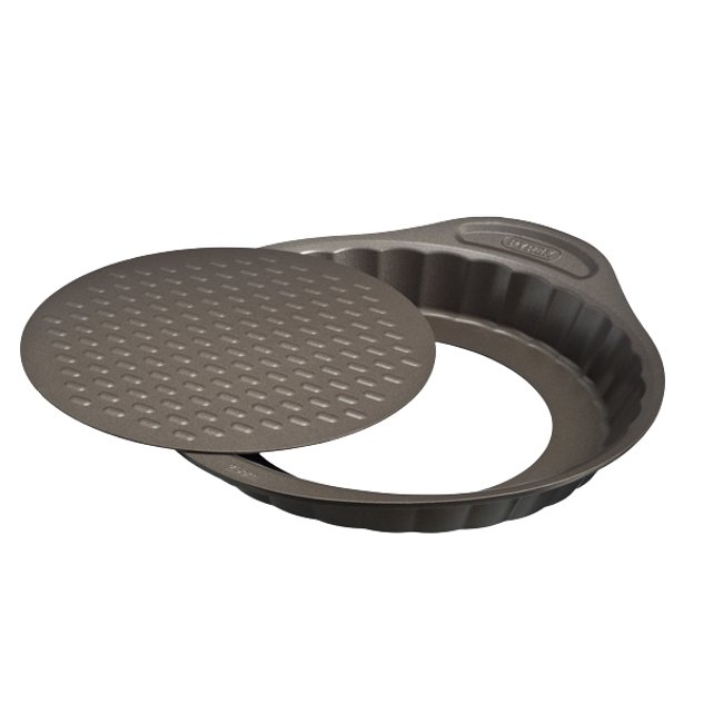Moule à tarte avec fond amovible en métal avec prise en main facile Ø25 cm multicolore <span itemprop=