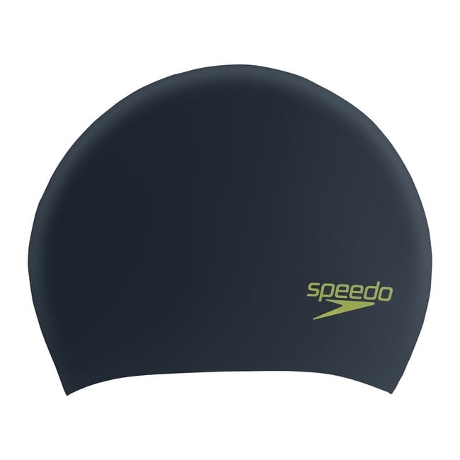 Bonnet de bain pour cheveux longs motif/style logo noir <span itemprop=
