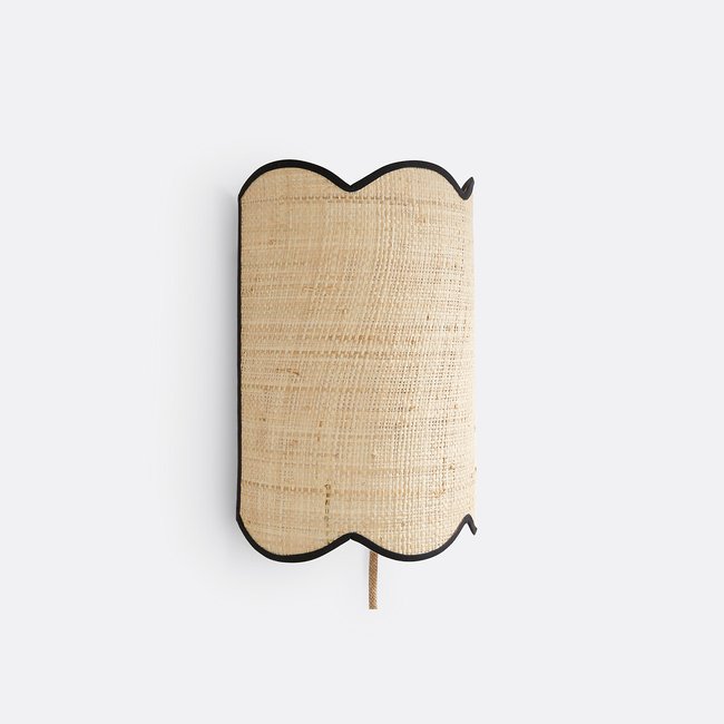 Applique en raphia, Dolkie Couleur naturel/noir <span itemprop=