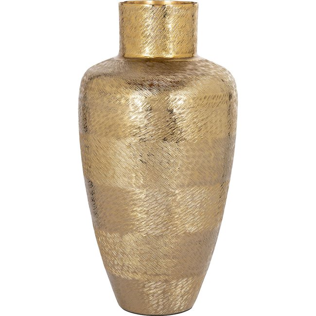 Vase en aluminium Joah, collection Richmond Couleur or métallisé texturé <span itemprop=