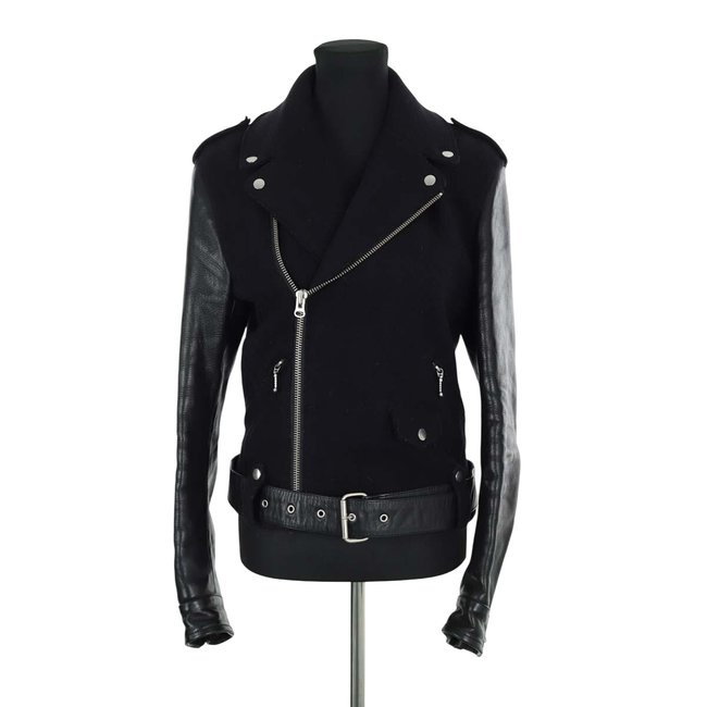 Veste en cuir - Très Bon État bleu <span itemprop=