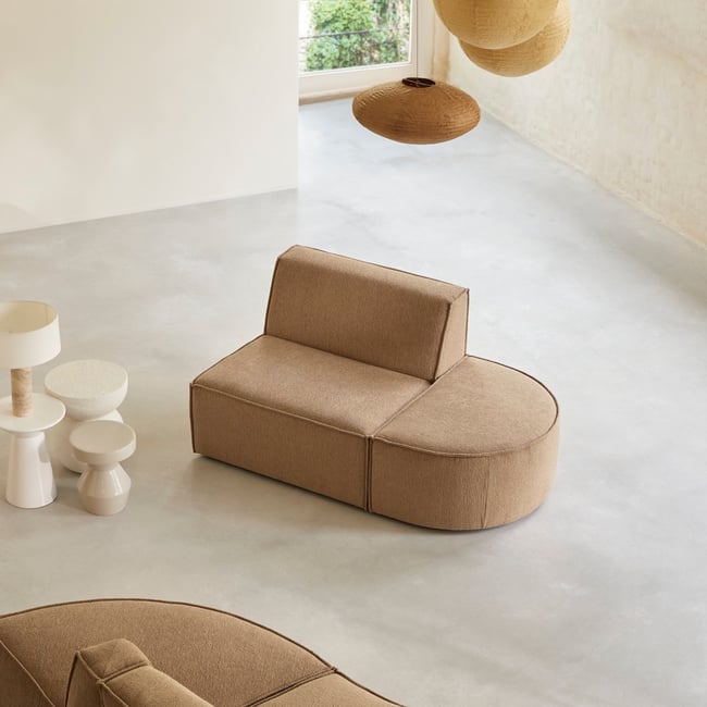 Fauteuil en Tissu, DARIO Couleur marron <span itemprop=