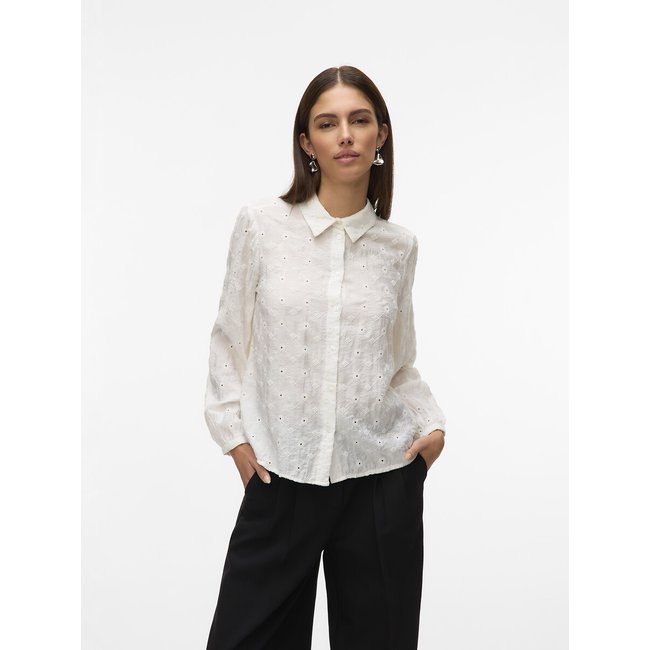 English Embroidery Shirt, white, VERO MODA