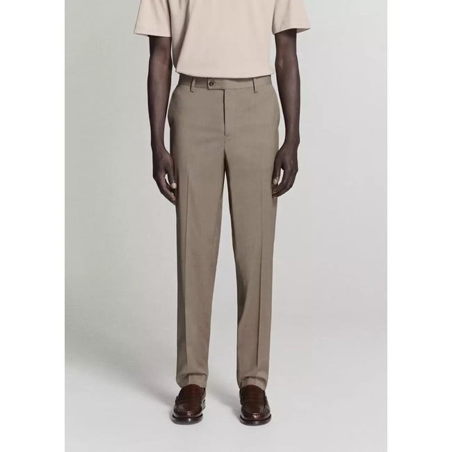 Pantalon costume Milán slim-fit marron moyen <span itemprop=