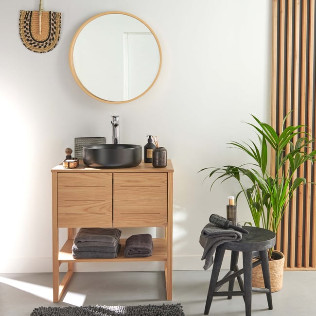 Meuble simple +vasque +miroir ATOLL Couleur v002237 <span itemprop=