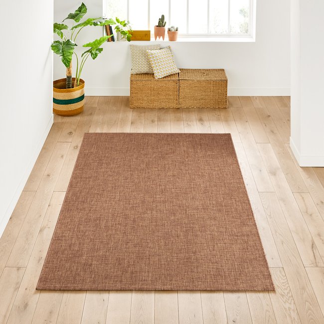 Tapis intérieur et extérieur effet jute, Evita  Couleur beige foncé <span itemprop=