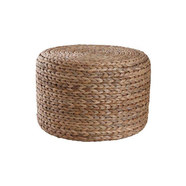Pouf rond en jacinthe Couleur naturel <span itemprop=