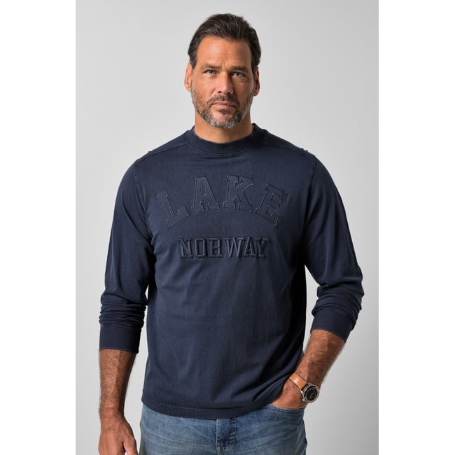 T-shirt à manches longues, écussons bleu marine <span itemprop=