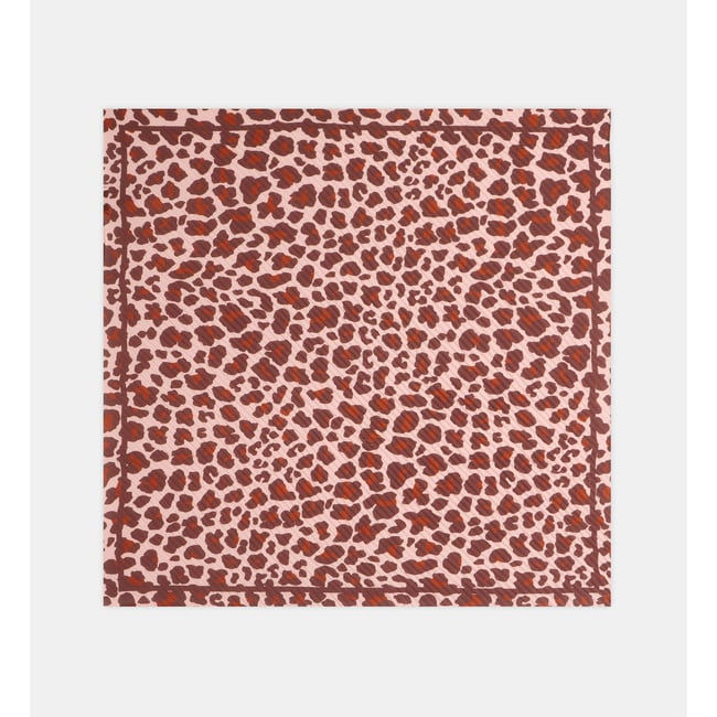 Carré plissé fauve à motif léopard - GALERIES LAFAYETTE