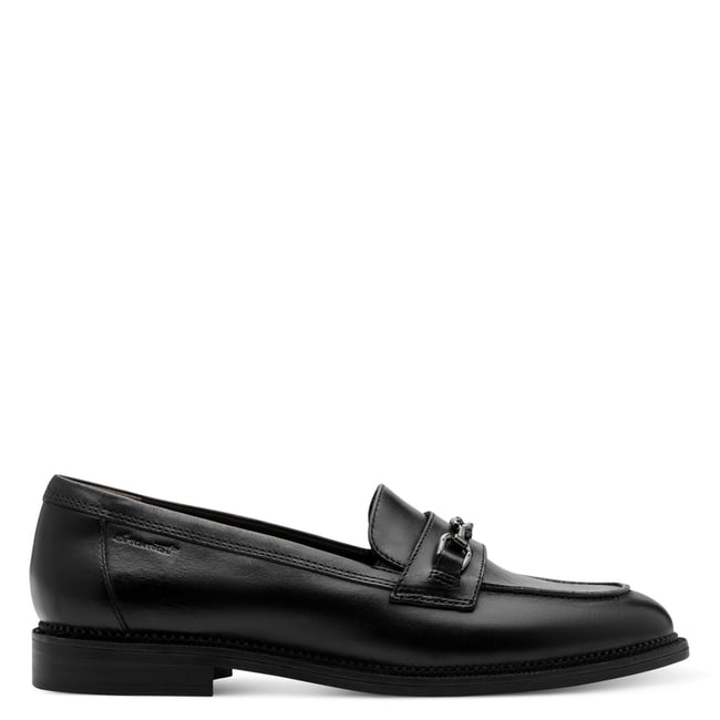 Slipper en cuir noir mat <span itemprop=