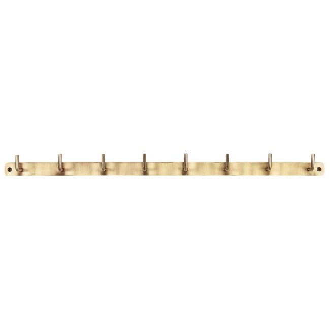 Portemanteau métal 8 patères Couleur laiton <span itemprop=