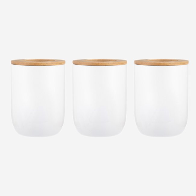Set of 3 Eden Medium Universal Storage Canisters, stainless steel, TYPHOON