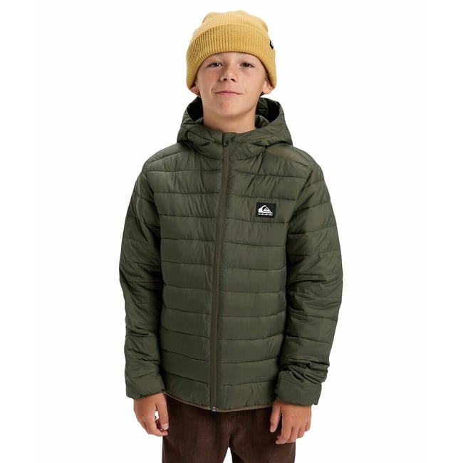 Doudoune à capuche  kaki <span itemprop=