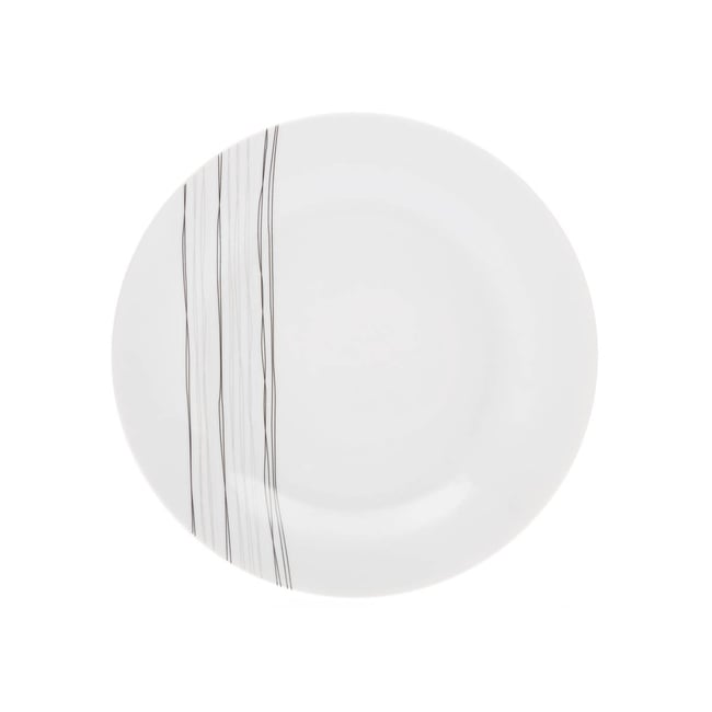 Lot de 6 assiettes à dessert en porcelaine LIGNES Couleur blanc <span itemprop=