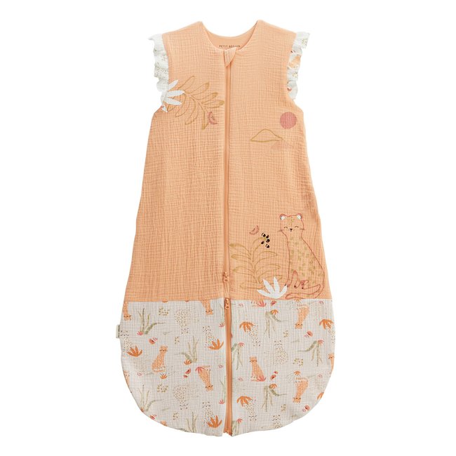 Turbulette d'été en gaze de coton avec jambes séparables Sierra peche <span itemprop=
