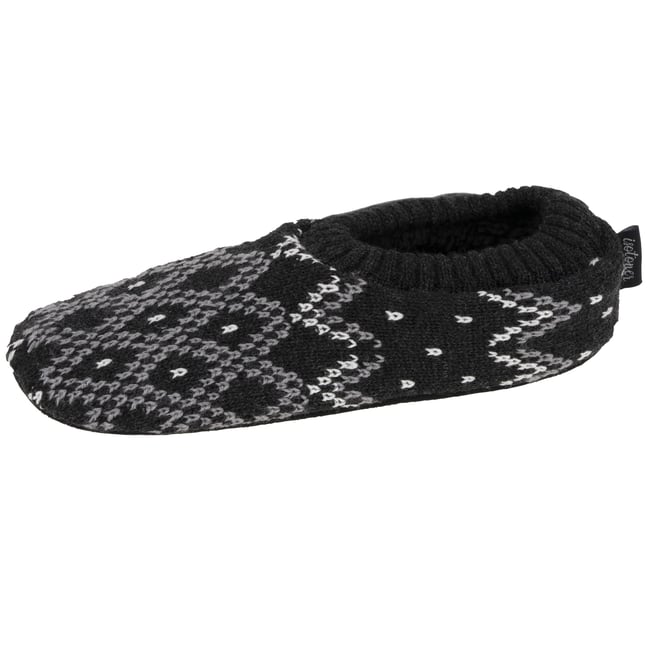 Chaussettes d'intérieur maille jacquard, picots antidérapants gris <span itemprop=