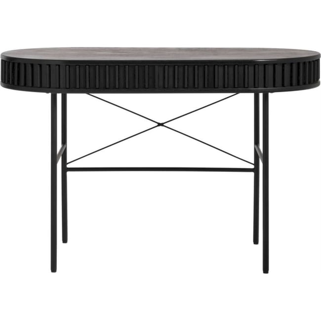 Bureau à façade cannelée OVITTIES Couleur noir chêne <span itemprop=