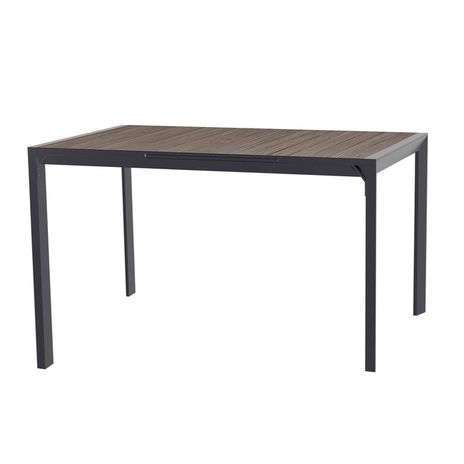 Table haute de jardin extensible Evasion en aluminium gris <span itemprop=