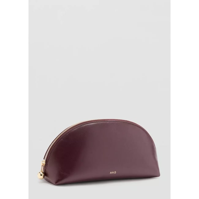 Grande trousse de toilette à perles bordeaux <span itemprop=