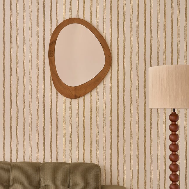 Miroir organique en teck massif 75x60 cm  ADELE Couleur naturel <span itemprop=