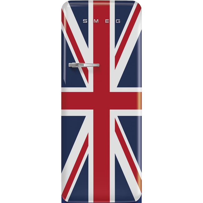 Réfrigérateur 1 porte poignée à gauche FAB28 drapeau royaume-uni brillant <span itemprop=