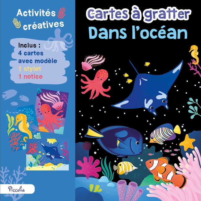 Cartes à gratter Dans l'océan bleu marine <span itemprop=