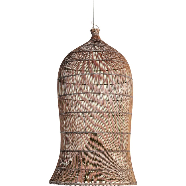 Suspension en bambou tressé style bohème Couleur marron <span itemprop=