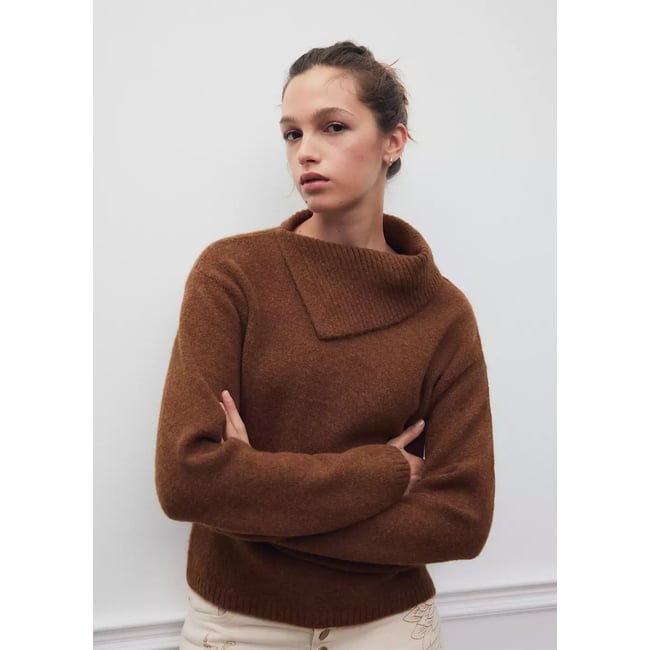 Pull-over à col roulé caramel <span itemprop=