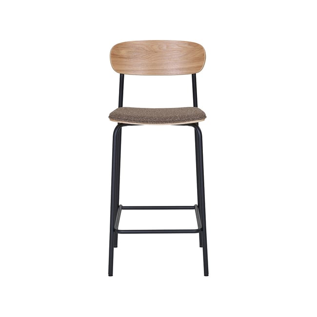 Lot de 2 tabourets en bois de frêne, ZOE Couleur marron <span itemprop=