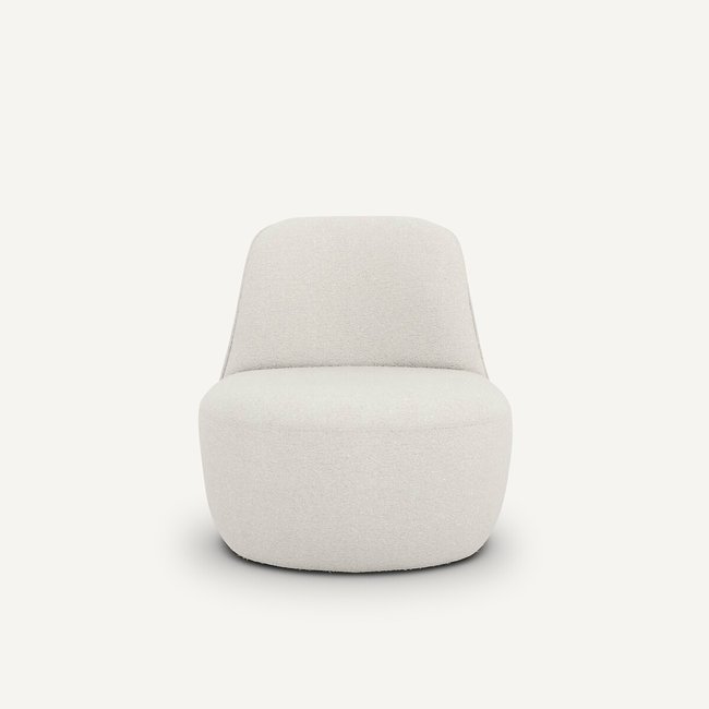 Poltrona girevole in poliestere bouclé, Rosebury gesso AM.PM