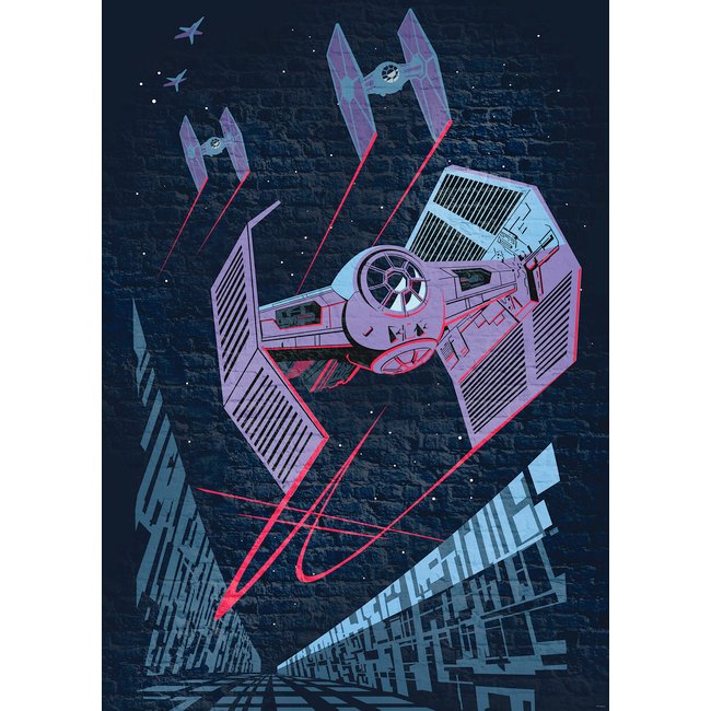 Papier peint Komar - Star Wars Classic Concrete TIE-Fighter - 200 x 280 cm Couleur multicolore <span itemprop=