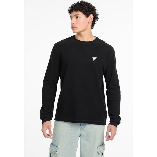 T-Shirt Manches Longues Minitriangle Nid D’abeille - GUESS JEANS