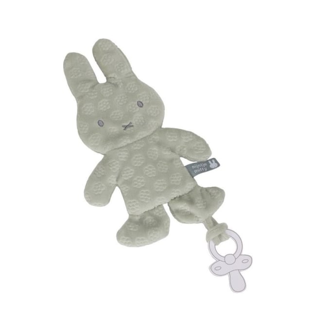 Doudou attache tétine  Miffy - Flower Vert vert <span itemprop=