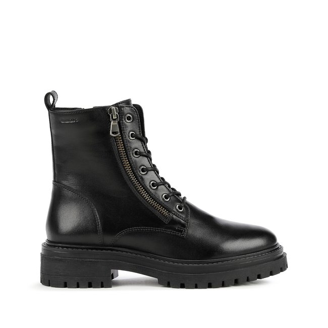 Boots con lacci e cerniera Iridea nero GEOX