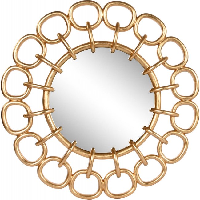 Miroir en résine, chaîne, Glam Couleur or satiné luxueux <span itemprop=