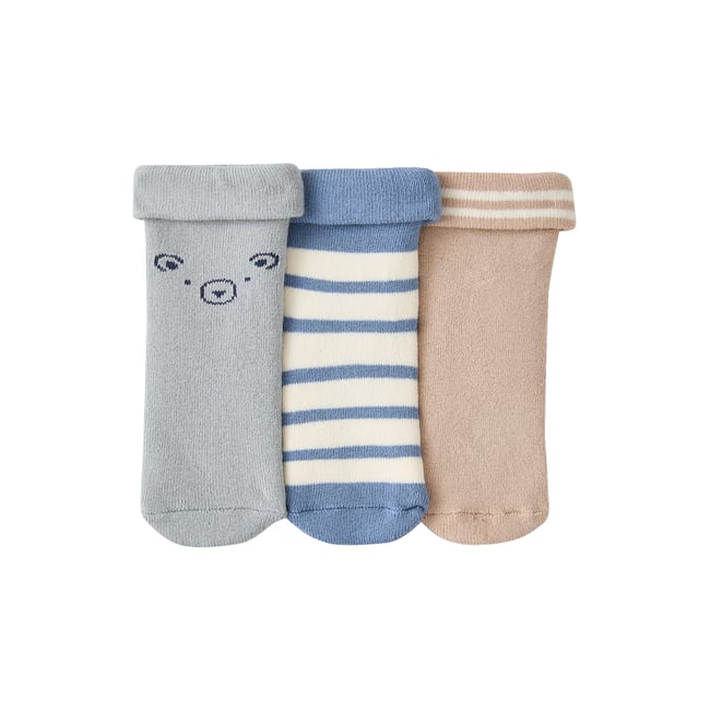 Lot de 3 soquettes beige <span itemprop=