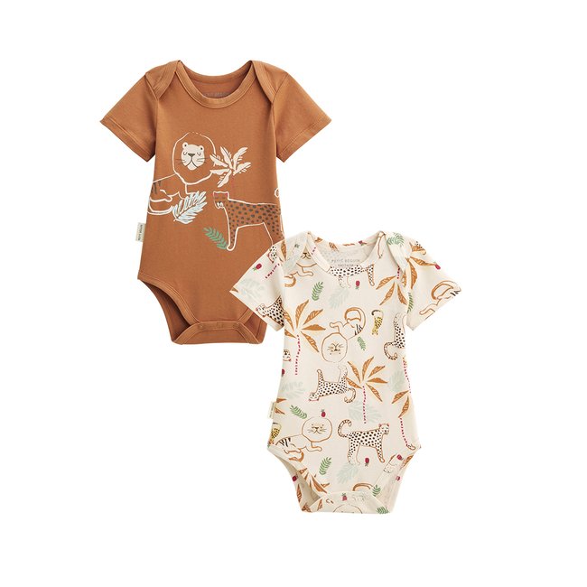 Lot de 2 bodies bébé manches courtes Tango ecru <span itemprop=