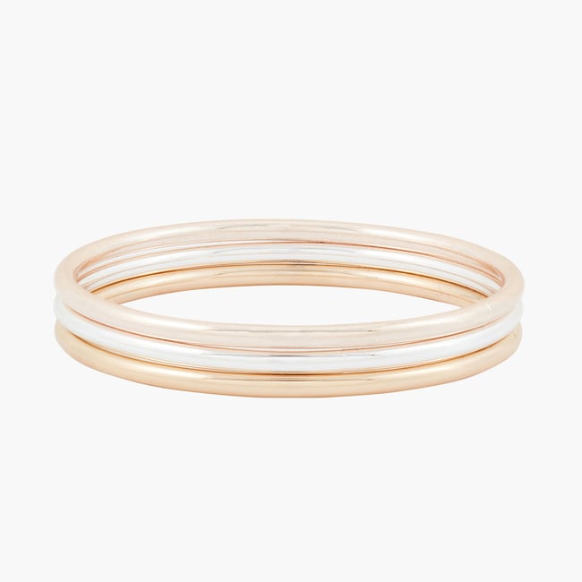 Set de 3 joncs doré, argenté, bronze doré <span itemprop=
