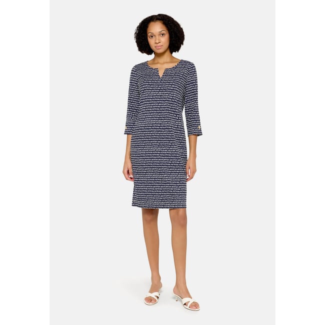 Robe casual à motifs bleu/blanc <span itemprop=