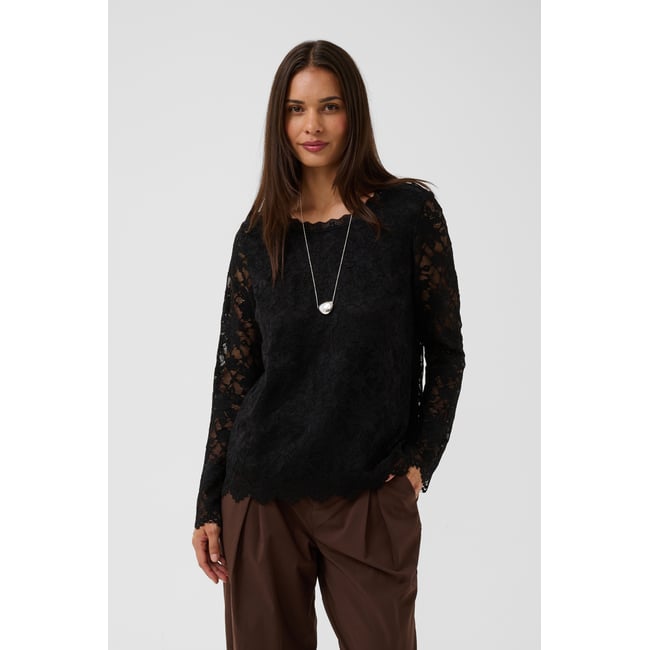 Blouse à manches longues noir black <span itemprop=