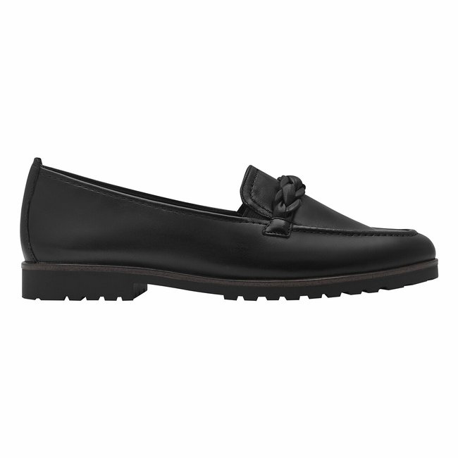 Mokassins, Leder schwarz <span itemprop=