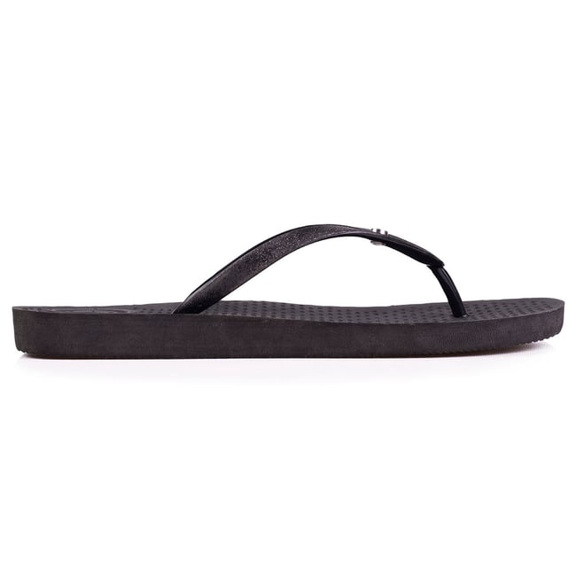 Tongs tige paillettes noir <span itemprop=