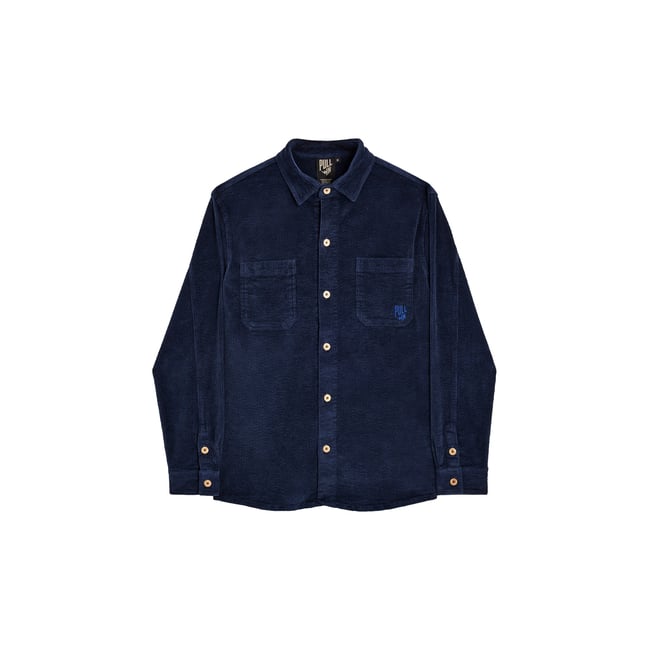 SURCHEMISE VELOURS NAVY marine <span itemprop=